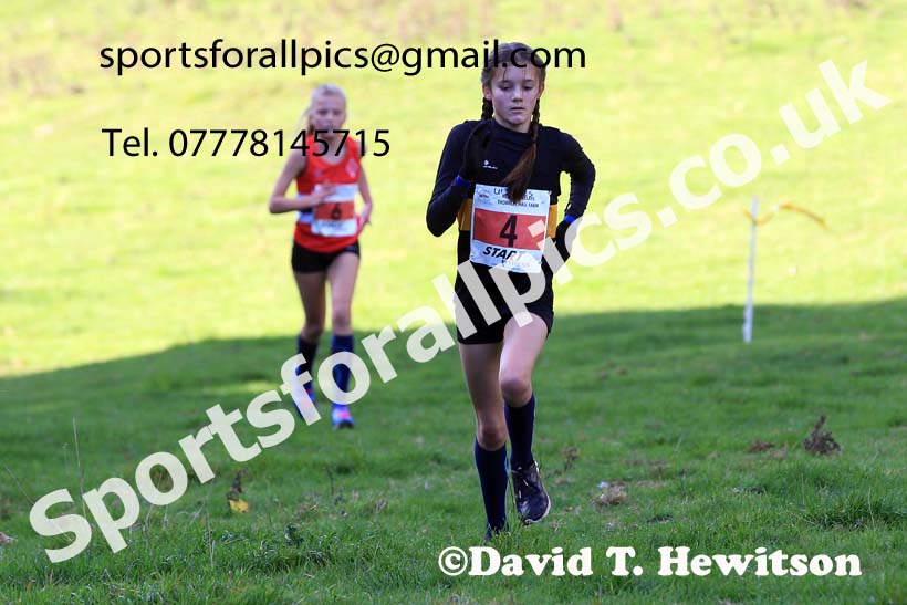 Girls under-13s, 2022 NECAA Cross Country Relays, Thornley Hall Farm, Peterlee, County Durham, October 15th. Photo: David T. Hewitson/Sports for All Pics